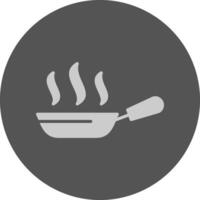 Frying pan Minimal Grey Circle Style Icon vector