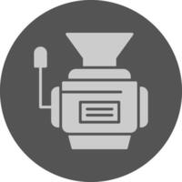 Meat grinder Minimal Grey Circle Style Icon vector