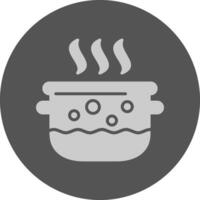 Pot Minimal Grey Circle Style Solid Icon Design vector