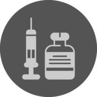 Vaccination Minimal Icon Grey Circle vector
