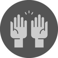 Hands Minimal Icon Grey Circle vector