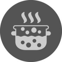 Water Boiling Minimal Icon Grey Circle vector