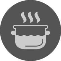 Steaming Minimal Icon Grey Circle vector