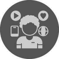 Millenial Icon Minimal Grey Circle vector