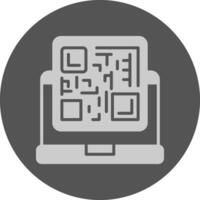Qr code Icon Minimal Grey Circle vector