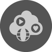 Cloud Icon Minimal Grey Circle vector
