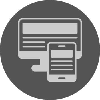 Responsive design Icon Minimal Grey Circle Design vector