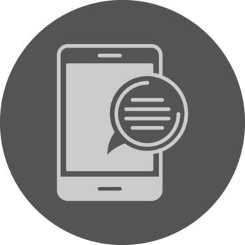 Message Icon Minimal Grey Circle vector