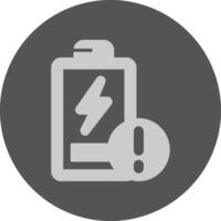 Battery Low Notification Icon Minimal Design vector
