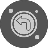 Turn left Navigation Minimal Grey Icon vector