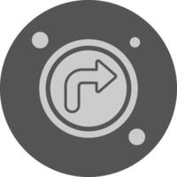 Turn right Navigation Minimal Grey Icon vector