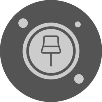 Pin Button Navigation Minimal Grey Icon vector