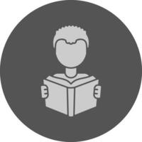 Child reading Minimal Grey Icon vector