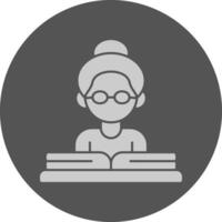 Teacher with a book Minimal Grey Icon vector