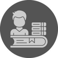Student with books Minimal Grey Icon vector