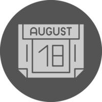 18 August Minimal Grey Icon vector