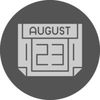 23 August Minimal Grey Icon vector