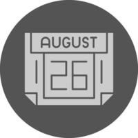 26 August Minimal Grey Icon vector
