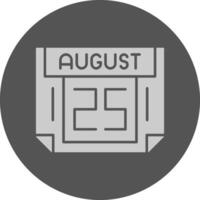25 August Minimal Grey Icon vector