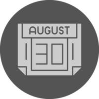 30 August Minimal Grey Icon vector