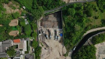 Aerial View of Concrete Pouring at Large Construction Site video