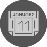 11 January Minimal Grey Icon Design vector