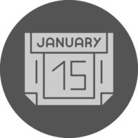 15 January Minimal Grey Icon vector