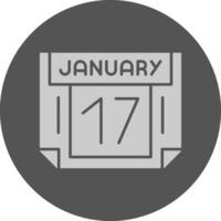 17 January Minimal Grey Icon vector
