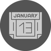 13 January Minimal Grey Icon vector