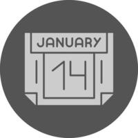 14 January Minimal Grey Icon vector