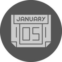 5 January Minimal Grey Icon vector