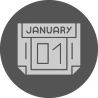 1 January Minimal Grey Icon vector