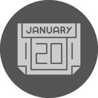20 January Minimal Grey Icon vector