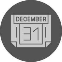 31 December Minimal Grey Icon vector