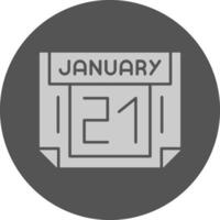 21 January Minimal Grey Icon vector