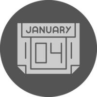 4 January Minimal Grey Icon vector