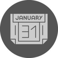 31 January Minimal Grey Icon vector