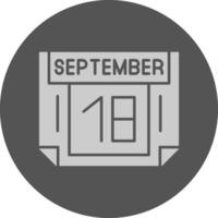 18 September Minimal Grey Icon vector