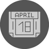 18 April Minimal Grey Icon vector