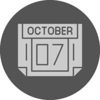 7 October Minimal Grey Icon vector
