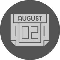 2 August Minimal Grey Icon vector