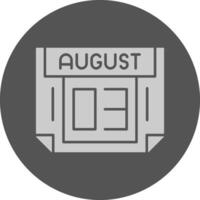 3 August Minimal Grey Icon vector