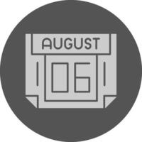 6 August Minimal Grey Icon vector