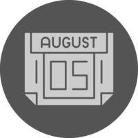 5 August Minimal Grey Icon vector