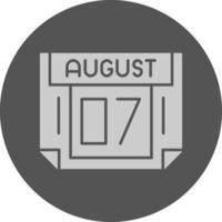 7 August Minimal Grey Icon vector