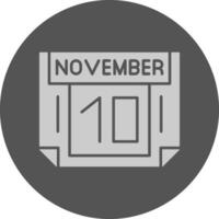 10 November Minimal Grey Icon vector