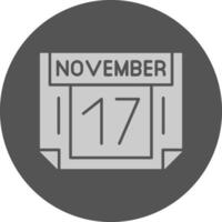 17 November Minimal Grey Icon vector