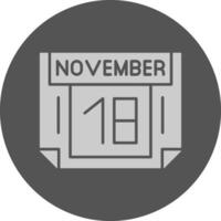 18 November Minimal Grey Icon vector