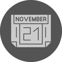 21 November Minimal Grey Icon vector