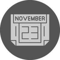 23 November Minimal Grey Icon vector